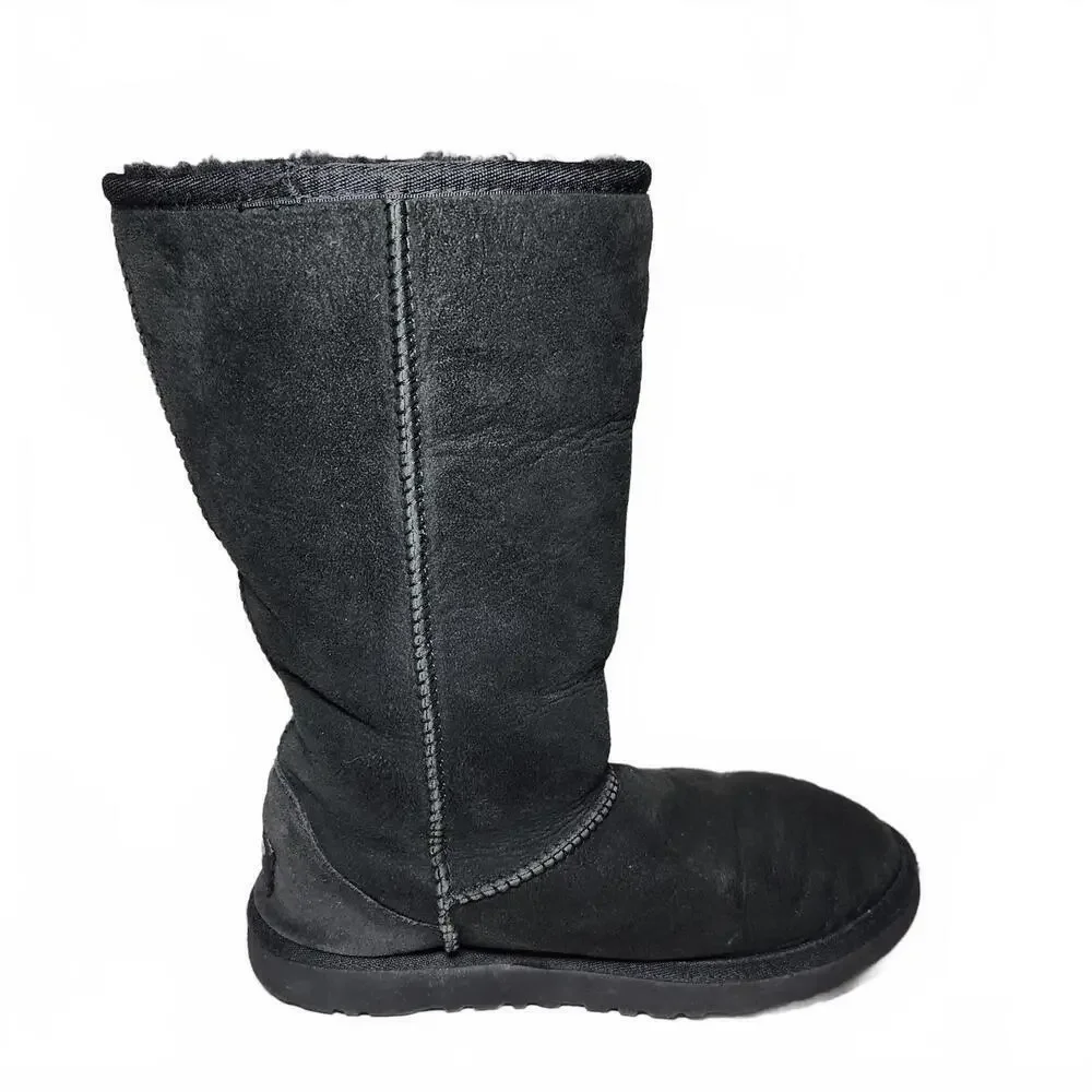 UGG Classic Tall Women’s Black 4 Winter Boot Cozy Shearling